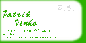 patrik vinko business card